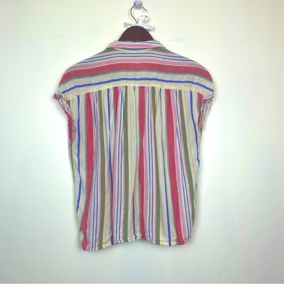 Old Navy Women’s Tie Front Striped Button Down Shirt Small 90s Cropped Y2K Fall - Picture 5 of 7